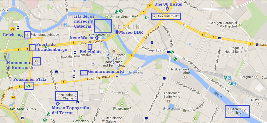 Principales puntos de interés en el centro de la ciudad