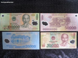 Algunos de los "dongs" vietnamitas