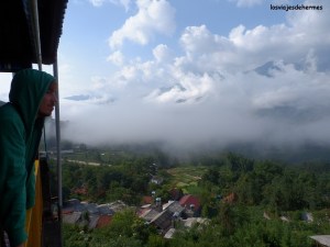 vista nublada desde la terraza del hotel