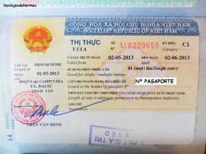 Aspecto del visado para Vietnam