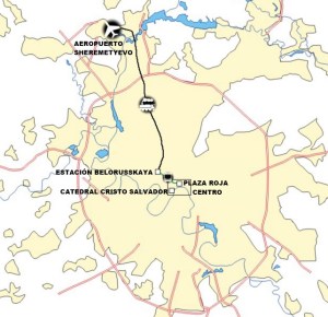 Situación del aeropuerto y el centro (se puede agrandar)
