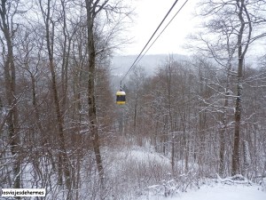Teleférico sobre el valle del río Gauja